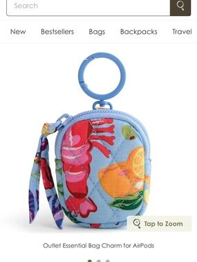 New Vera Bradley seafood boil Quilted Bag Charm Case for AirPods